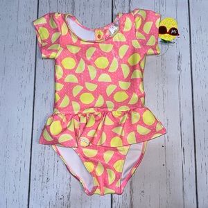 NWT Sol Little Girls Lemon Bathing Suit size 5